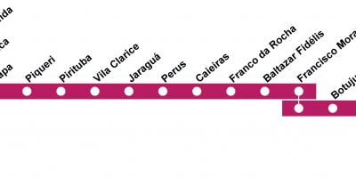 Mapa ng CPTM São Paulo - Line 7 - Ruby