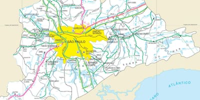 Mapa ng highway sa labas ng São Paulo
