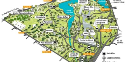 Mapa ng Ibirapuera Park São Paulo