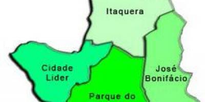 Mapa ng Itaquera sub-prefecture