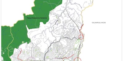 Mapa ng Jaçanã-Tremembé São Paulo - Kalsada