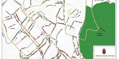 Mapa ng Jabaquara São Paulo - Kalsada