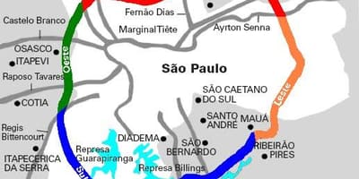Mapa ng Mário Covas highway - SP 21