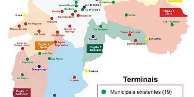 Mapa ng mga terminal ng bus ng São Paulo