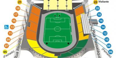 Mapa ng Pacaembu São Paulo stadium