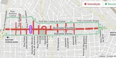 Mapa ng Paulista avenue São Paulo