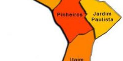 Mapa ng Pinheiros sub-prefecture