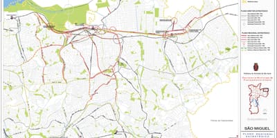 Mapa ng São Miguel Paulista São Paulo - Kalsada
