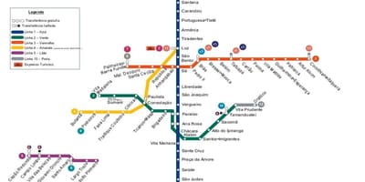Mapa ng São Paulo metro