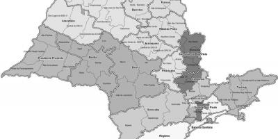 Mapa ng São Paulo itim at puti