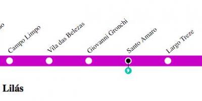 Mapa ng São Paulo metro - Line 5 - Lila