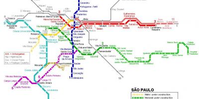 Mapa ng São Paulo monorail