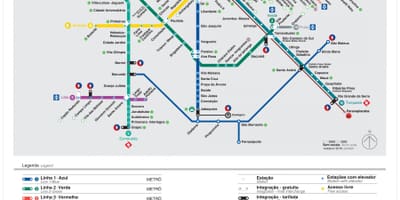Mapa ng transportasyon São Paulo - EMTU/SP - subway - CPTM