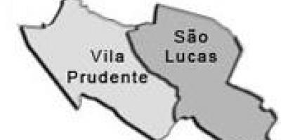 Mapa ng Vila Prudente sub-prefecture